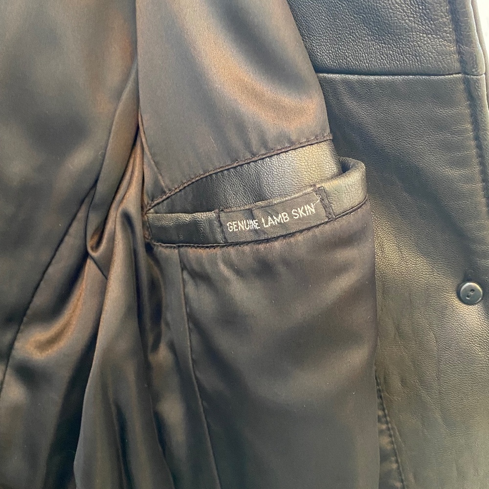 Women's Vintage 100% Lamb Leather Coat | Adler Collection | Black | Size: Small - Picture 4 of 10